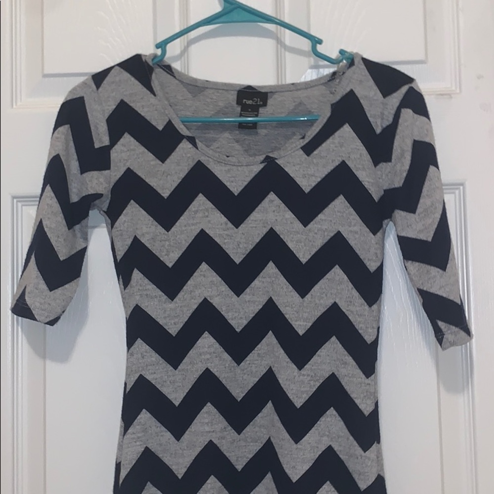 Navy blue and Grey mini bodycon dress !!
